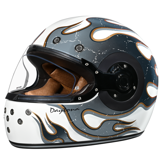 DOT Daytona Retro Full Face Motorcycle Helmet: Vintage Style for Men, Women, & Youth DOT Daytona Retro Full Face Motorcycle Helmet: Vintage Style for Men, Women, & Youth