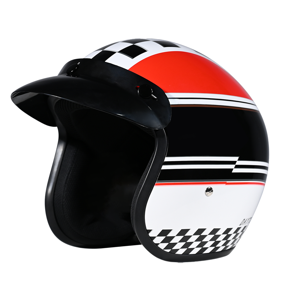 DOT Approved Daytona Cruiser Open Face Motorcycle Helmet - Men, Women ...