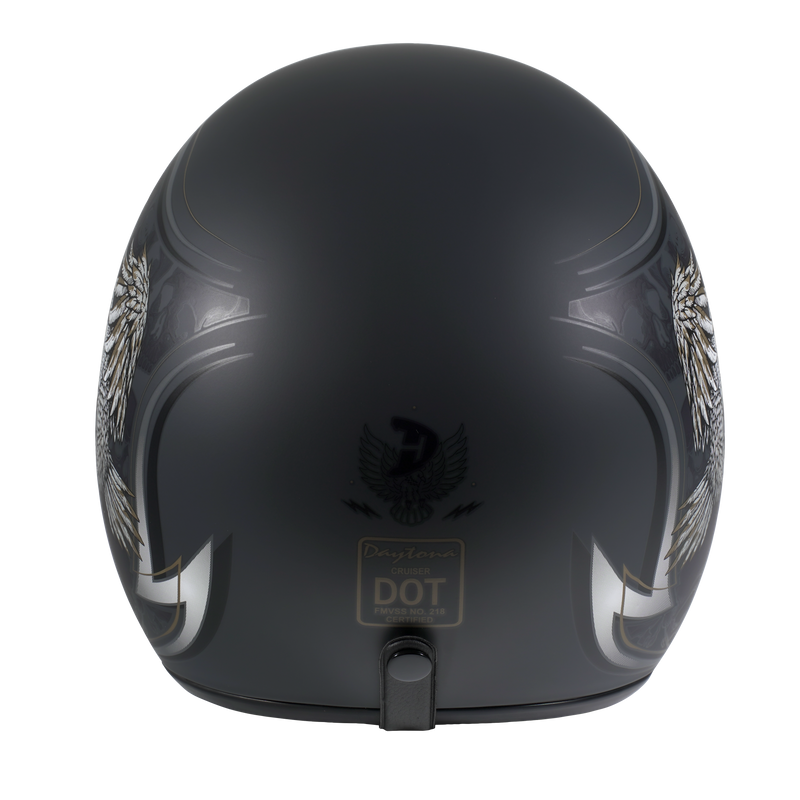 Load image into Gallery viewer, DOT Approved Daytona Cruiser Open Face Motorcycle Helmet - Men, Women &amp; Youth - With Visor &amp; Graphics - W/ Wild Soul
