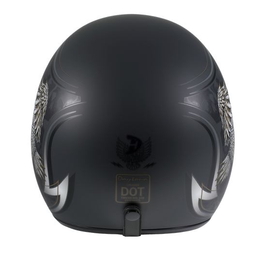 DOT Approved Daytona Cruiser Open Face Motorcycle Helmet - Men, Women & Youth - With Visor & Graphics - W/ Wild Soul