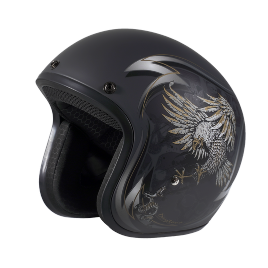 DOT Approved Daytona Cruiser Open Face Motorcycle Helmet - Men, Women & Youth - With Visor & Graphics - W/ Wild Soul