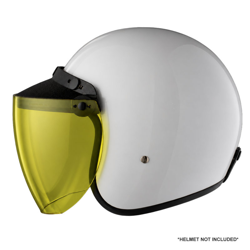 bell 3 4 helmet flip down visor Retro Motorcycle Shield Bubble Visor, PC Goggles Lens Replacement Universal for 3/4 Open Face Full Helmet Moto-3 (Clear) : Automotive Its available in smoke color and comes in one size that fits most helmets. 3-Snap Shield