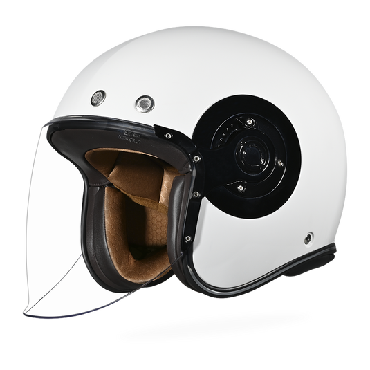 ece motorcycle helmet skull cap D.O.T. & ECE Daytona Retro Jet- Hi-Gloss White XS