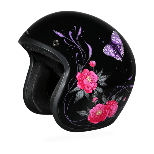 DOT Approved Daytona Cruiser Open Face Motorcycle Helmet - Men, Women & Youth - With Visor & Graphics DOT Approved Daytona Cruiser Open Face Motorcycle Helmet - Men, Women & Youth - With Visor & Graphics