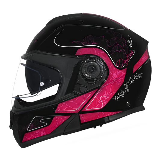 black and pink motorcycle helmet Daytona Glide Modular Motorcycle Helmet - DOT Approved, Bluetooth Ready, Dual Visor, Men/Women/Youth