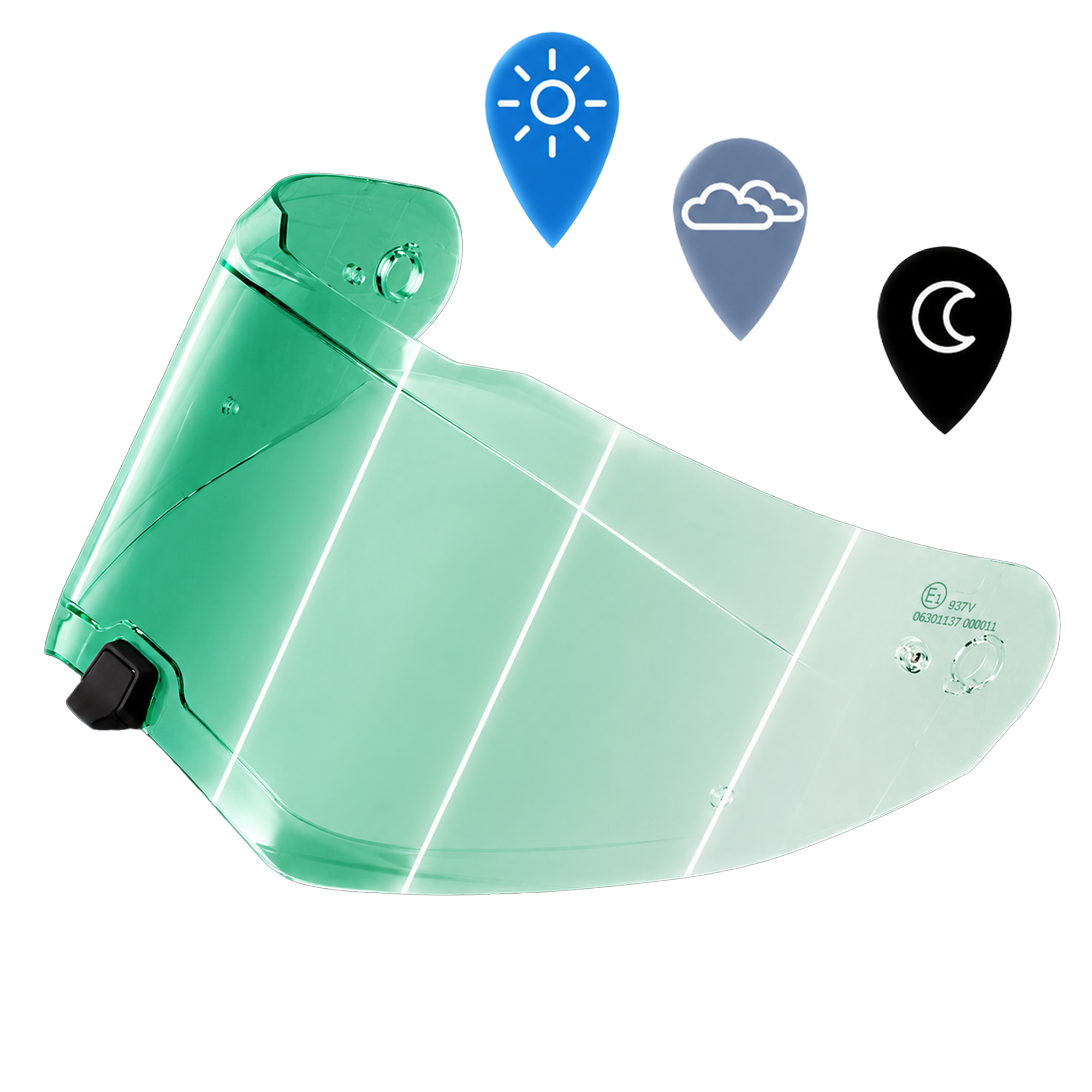 Legacy Shield Outer- Photochromic Green – Daytona Helmets
