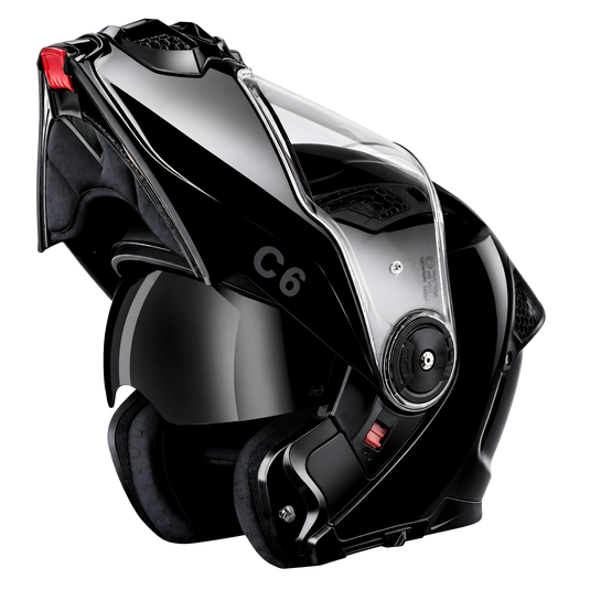 Daytona C6 Solid Modular Motorcycle Helmet, Gloss Black / 2XL