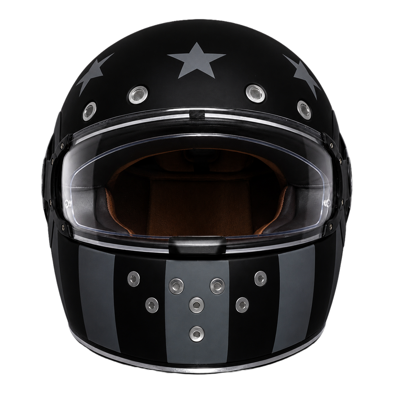 Load image into Gallery viewer, DOT Daytona Retro Full Face Motorcycle Helmet: Vintage Style for Men, Women, &amp; Youth - W/ Captain America Stealth

