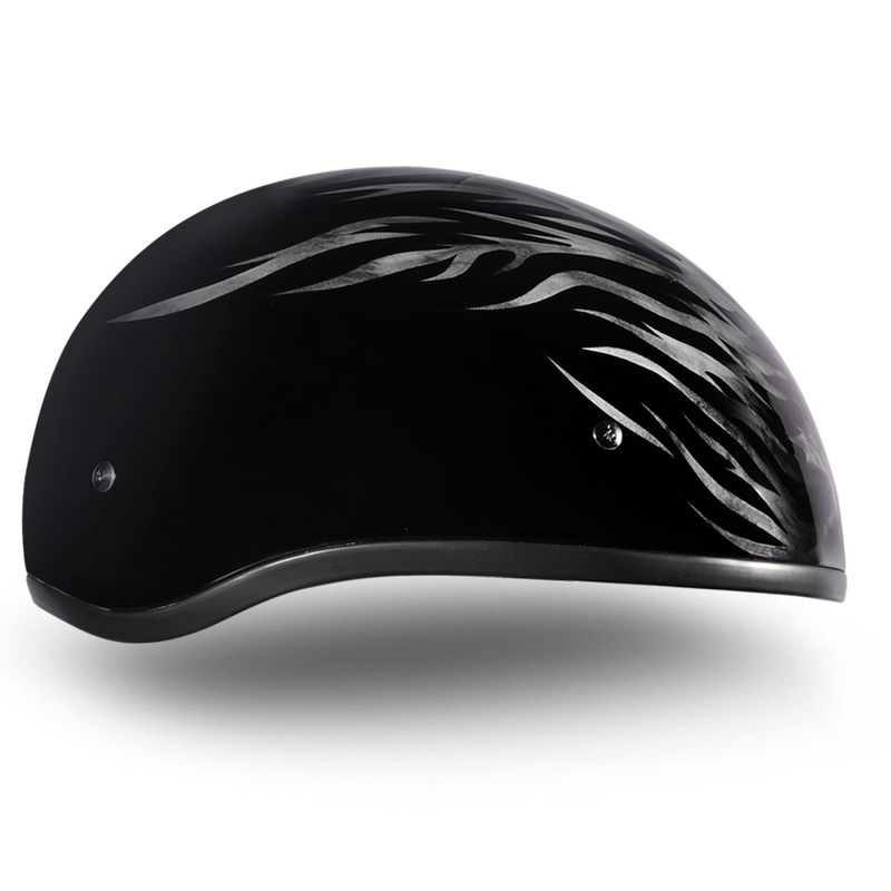 Load image into Gallery viewer, DOT Approved Daytona Motorcycle Half Face Helmet - Skull Cap Graphics for Men &amp; Women, Scooters, ATVs, UTVs &amp; Choppers - W/ Ignite Grey
