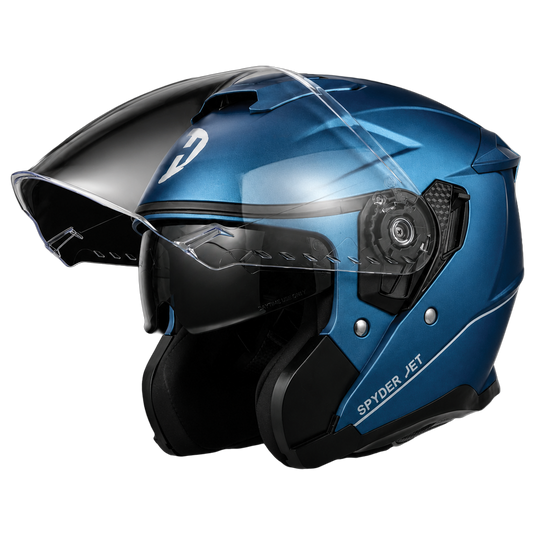 electric blue motorcycle helmet Daytona Spyder Jet- Dull Blue D.O.T. & ECE approved