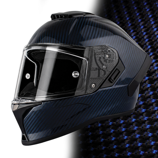 blue carbon fiber motorcycle helmet Lightweight leading sibling D.O.T. & ECE Daytona Viper-