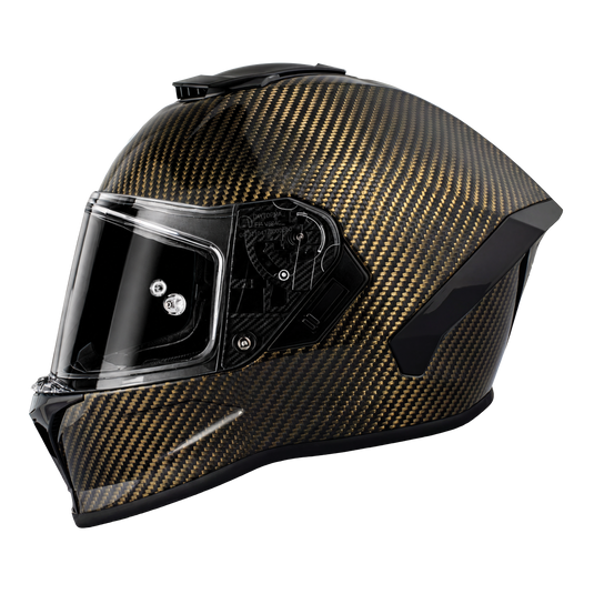 gold and black motorcycle helmet HAX Force Blade Matte M Designed to look fast Daytona Viper - Carbon Fiber