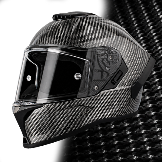 Daytona Viper Silver Carbon Fiber Full Face Motorcycle Helmet, M