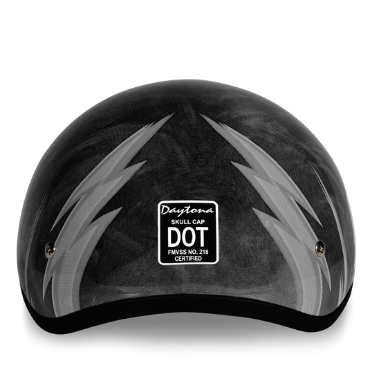 DOT Approved Daytona Motorcycle Half Face Helmet - Skull Cap Graphics for Men & Women, Scooters, ATVs, UTVs & Choppers - W/ Thunder