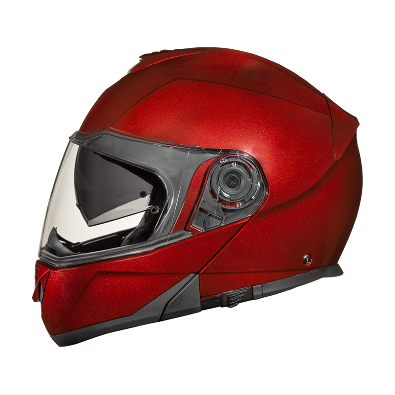 Load image into Gallery viewer, Daytona Glide Modular Motorcycle Helmet - DOT Approved, Bluetooth Ready, Dual Visor, Men/Women/Youth - Black Cherry
