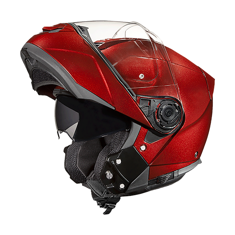 Load image into Gallery viewer, Daytona Glide Modular Motorcycle Helmet - DOT Approved, Bluetooth Ready, Dual Visor, Men/Women/Youth - Black Cherry
