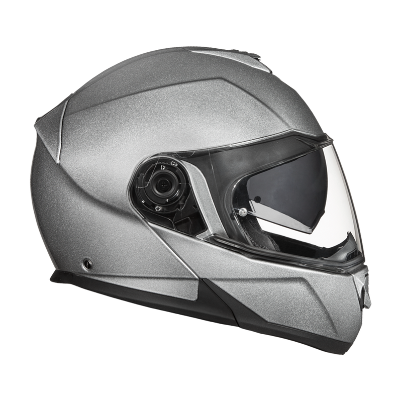 Load image into Gallery viewer, Daytona Glide Modular Motorcycle Helmet - DOT Approved, Bluetooth Ready, Dual Visor, Men/Women/Youth- Silver Metallic
