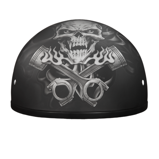 D.O.T. Daytona Skull Cap- W/  Pistons Skull