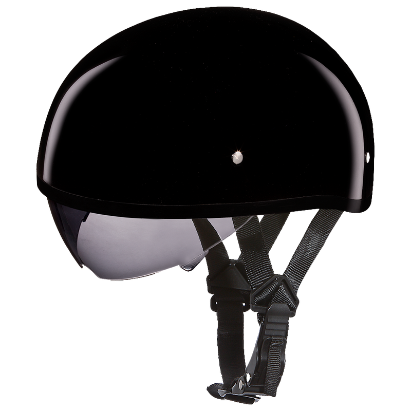 D.O.T. Daytona Skull Cap W/ Inner Shield- Hi-Gloss Black – Daytona Helmets