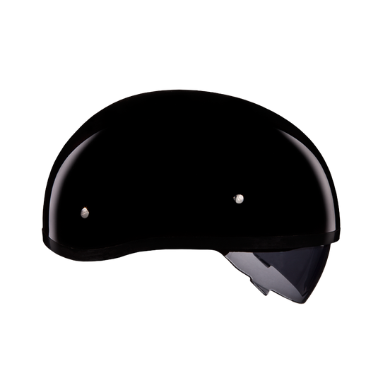 D.O.T. Daytona Skull Cap W/ Inner Shield- Hi-Gloss Black