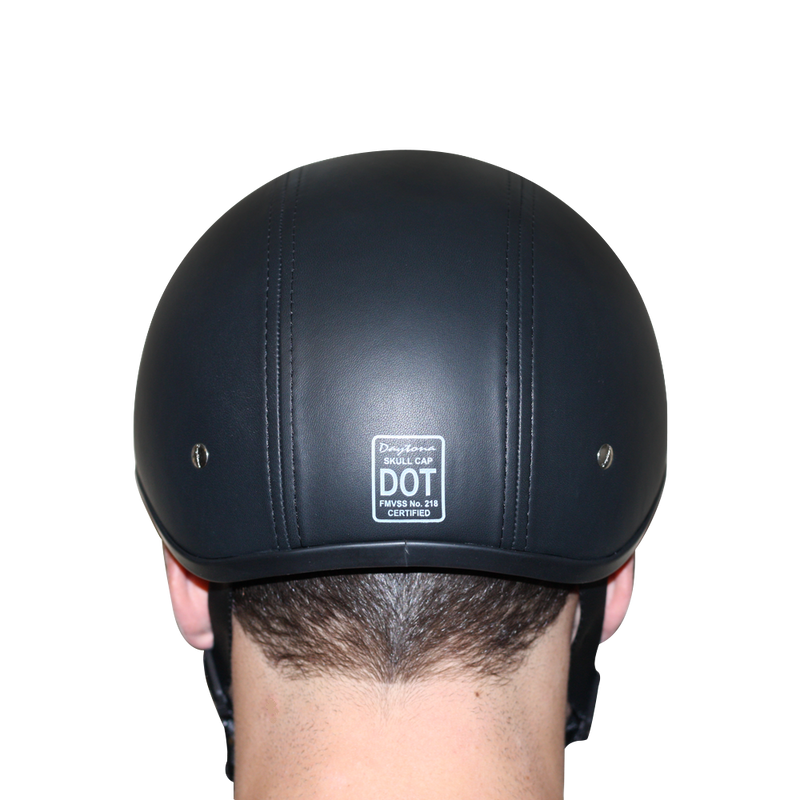 Load image into Gallery viewer, D.O.T. Daytona Skull Cap W/O Visor- Leather Covered
